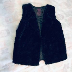 Black fur vest